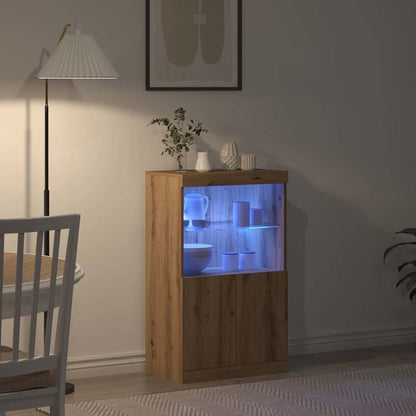 LED Sideboard Brown 60 x 37 x 100 cm Engineered Wood