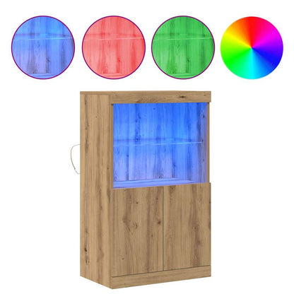 LED Sideboard Brown 60 x 37 x 100 cm Engineered Wood