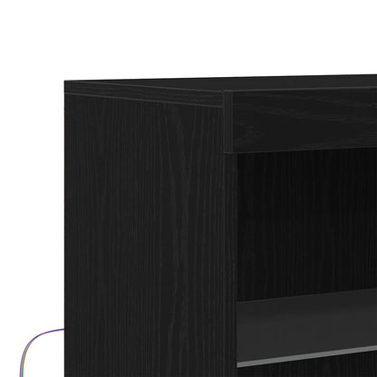 LED Sideboard Black 60 x 37 x 100 cm Engineered Wood