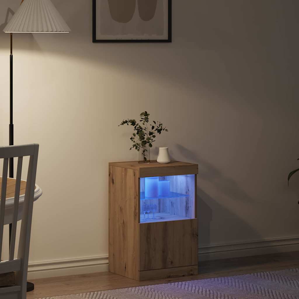 LED Sideboard Artisan Oak 41 x 37 x 67 cm Engineered Wood