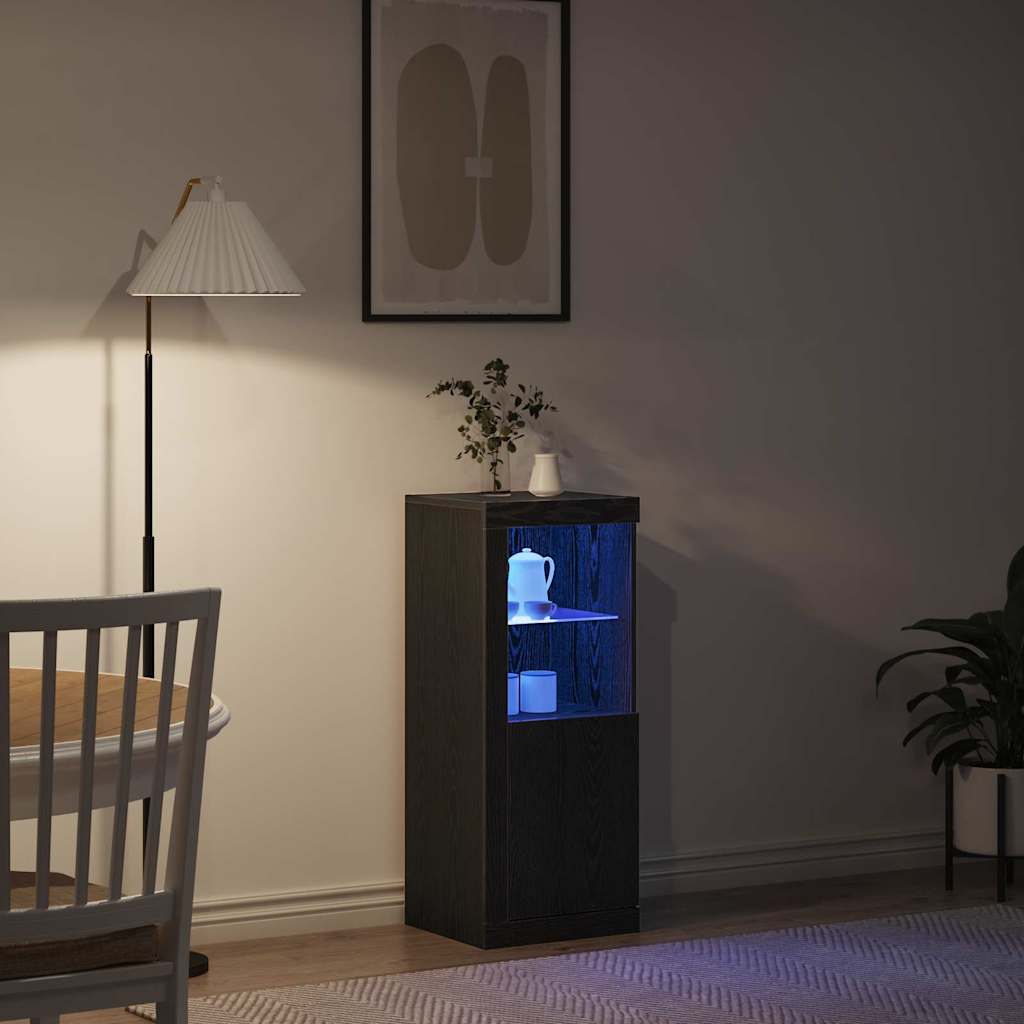 LED Sideboard Black Oak 41 x 37 x 100 cm Engineered Wood