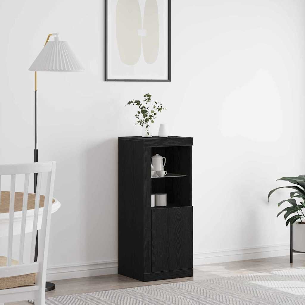LED Sideboard Black Oak 41 x 37 x 100 cm Engineered Wood