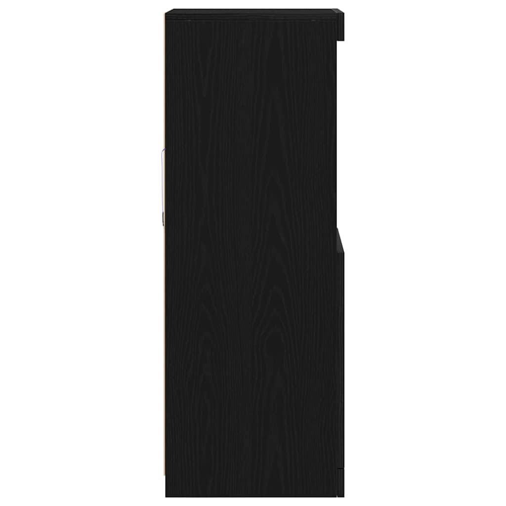 LED Sideboard Black Oak 41 x 37 x 100 cm Engineered Wood