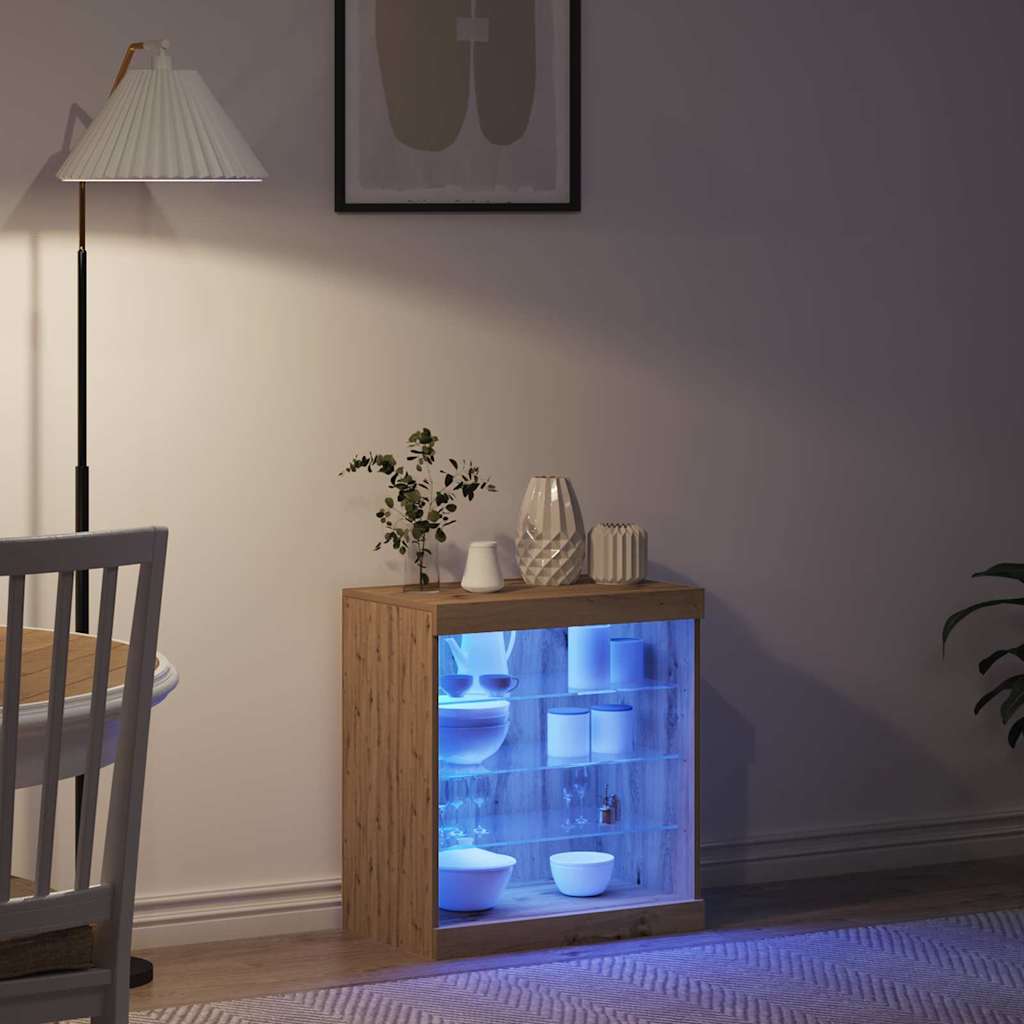 LED Sideboard Artisan Oak 60.5 x 37 x 67 cm Engineered Wood