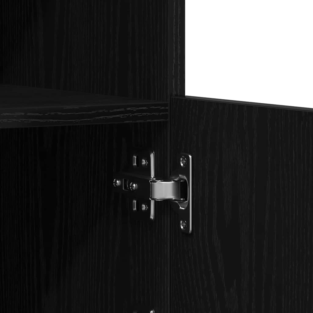 LED Sideboard Black Oak 60.5 x 37 x 67 cm Engineered Wood