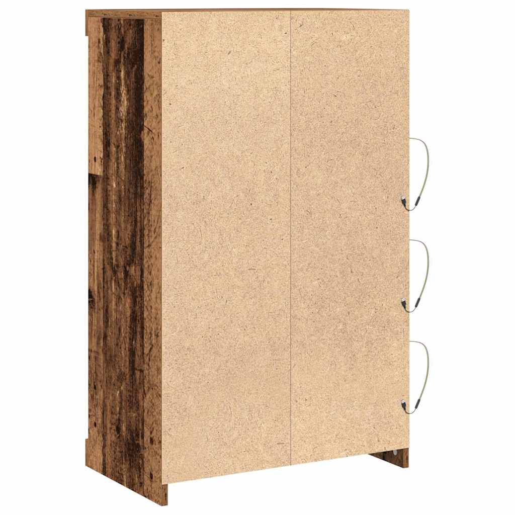 LED Sideboard Old Wood 60.5 x 37 x 100 cm Engineered Wood