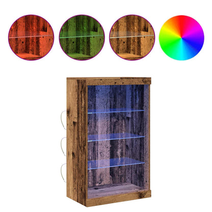 LED Sideboard Old Wood 60.5 x 37 x 100 cm Engineered Wood