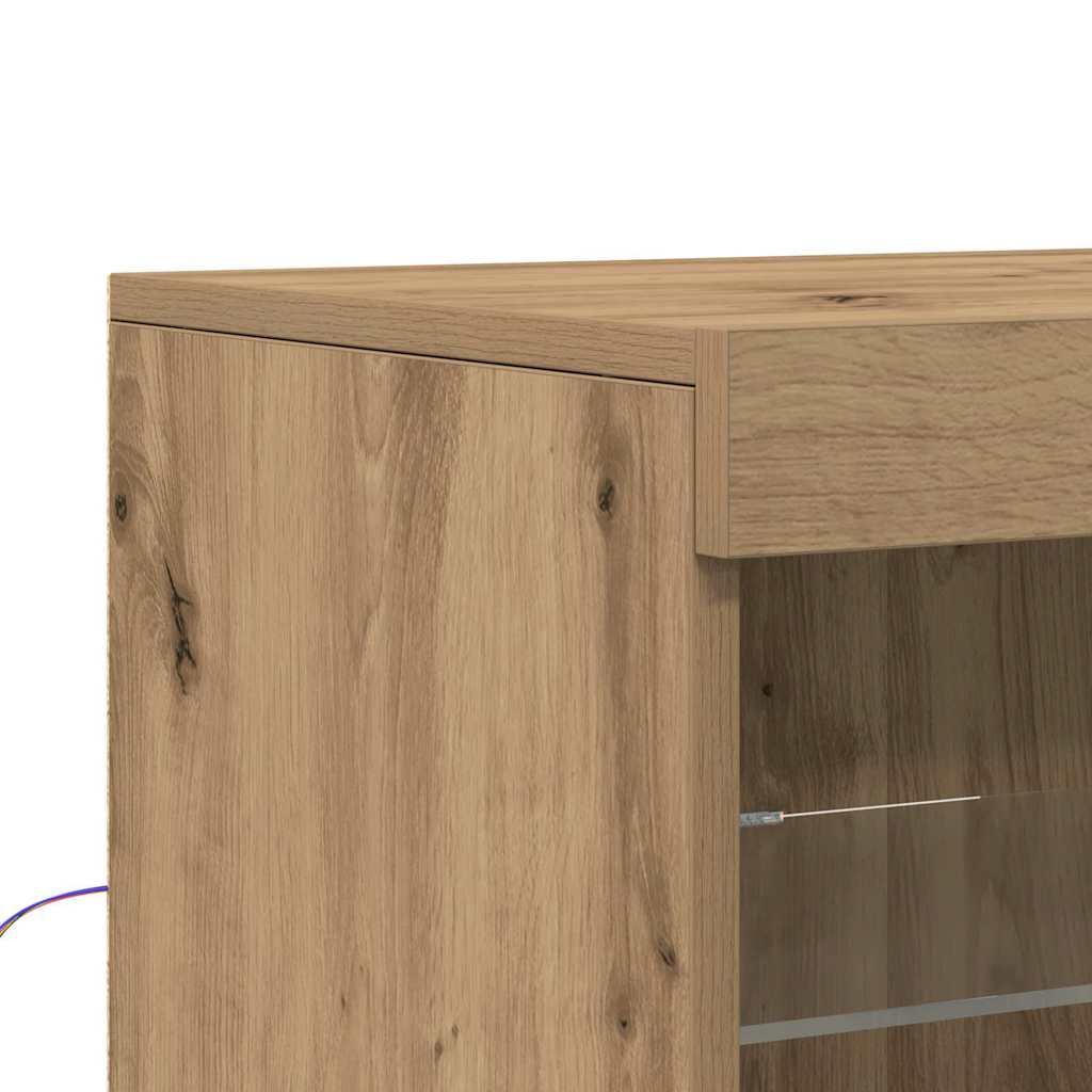 LED Sideboard Artisan Oak 60.5 x 37 x 100 cm Engineered Wood
