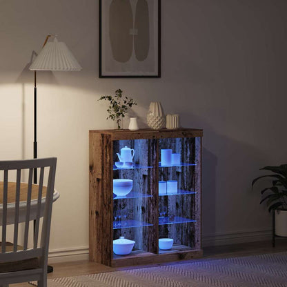 LED Sideboard Old Wood 81 x 37 x 100 cm Engineered Wood
