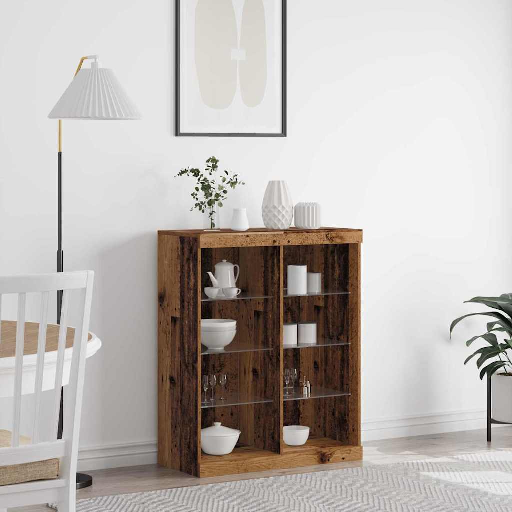 LED Sideboard Old Wood 81 x 37 x 100 cm Engineered Wood