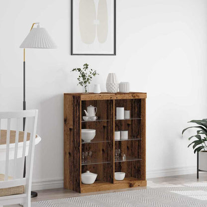 LED Sideboard Old Wood 81 x 37 x 100 cm Engineered Wood