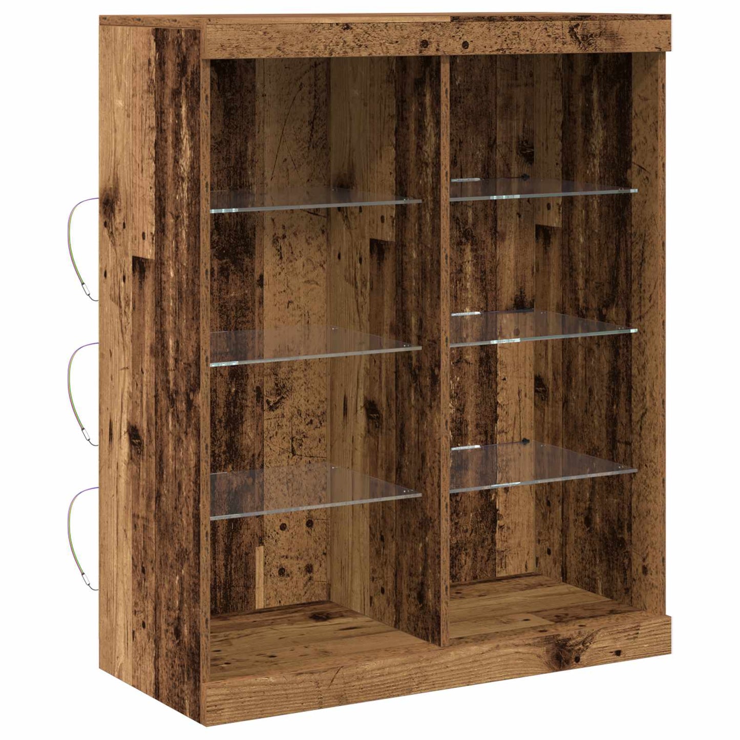 LED Sideboard Old Wood 81 x 37 x 100 cm Engineered Wood