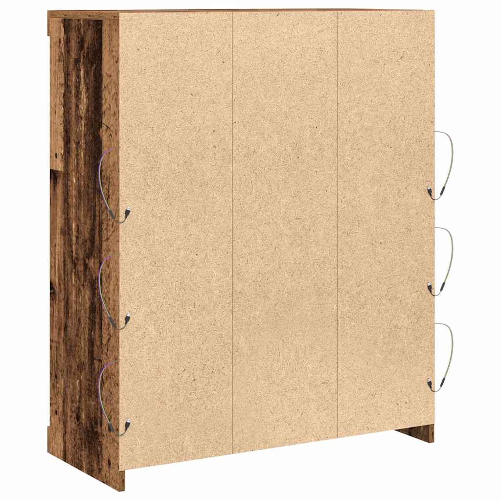 LED Sideboard Old Wood 81 x 37 x 100 cm Engineered Wood