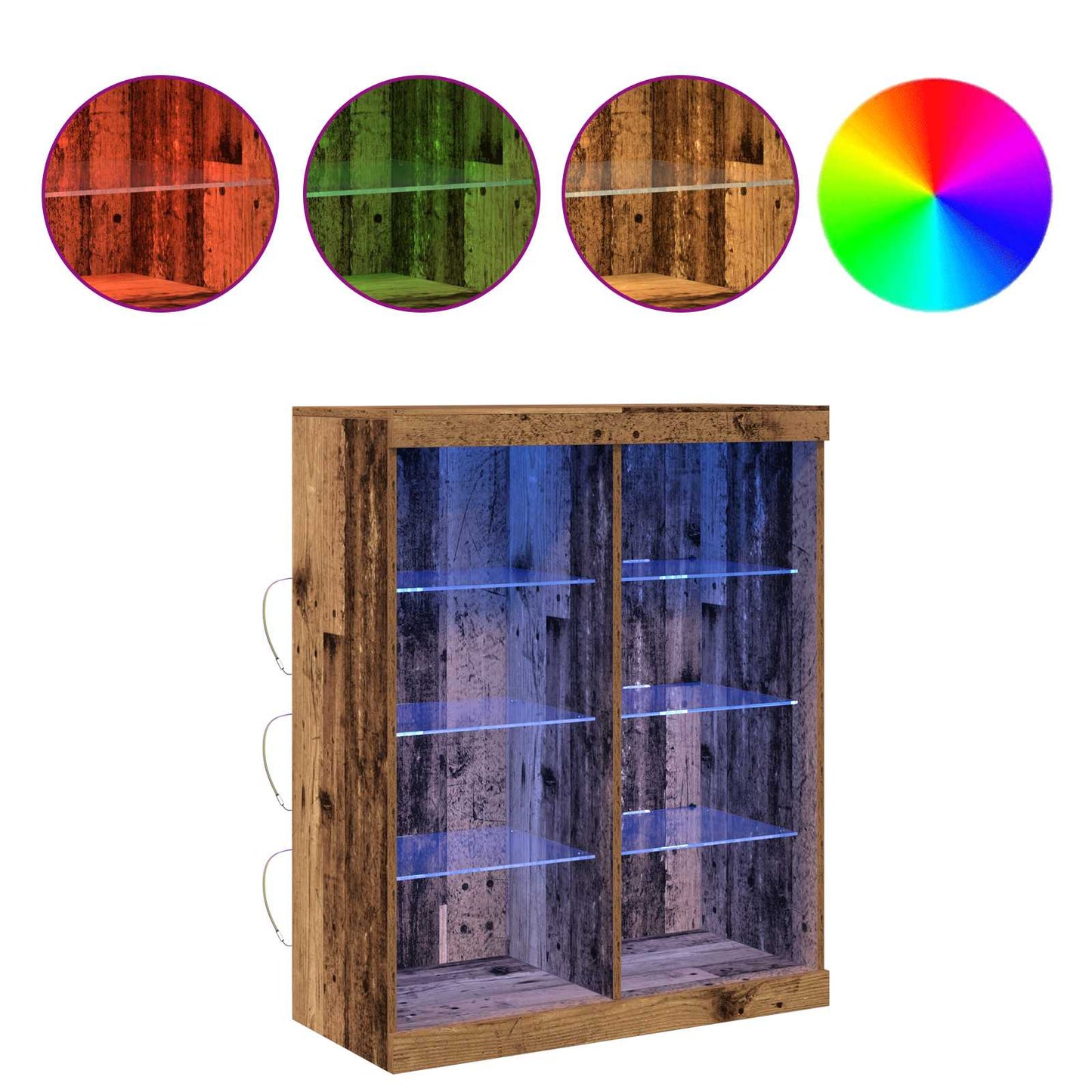 LED Sideboard Old Wood 41 x 37 x 100 cm Engineered Wood