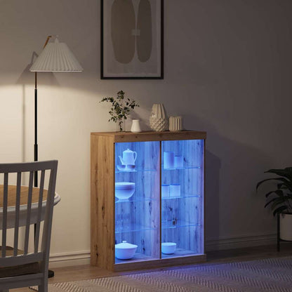 LED Sideboard Artisan Oak 81 x 37 x 100 cm Engineered Wood