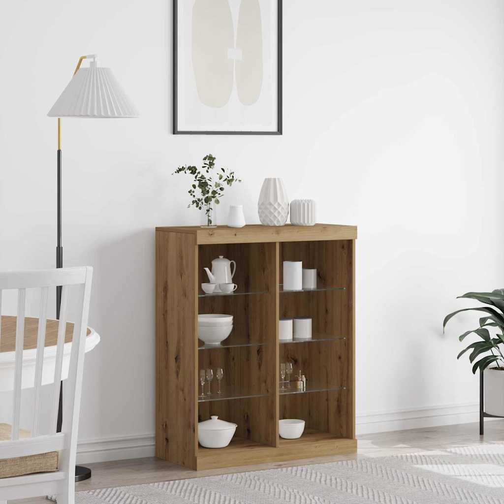 LED Sideboard Artisan Oak 81 x 37 x 100 cm Engineered Wood