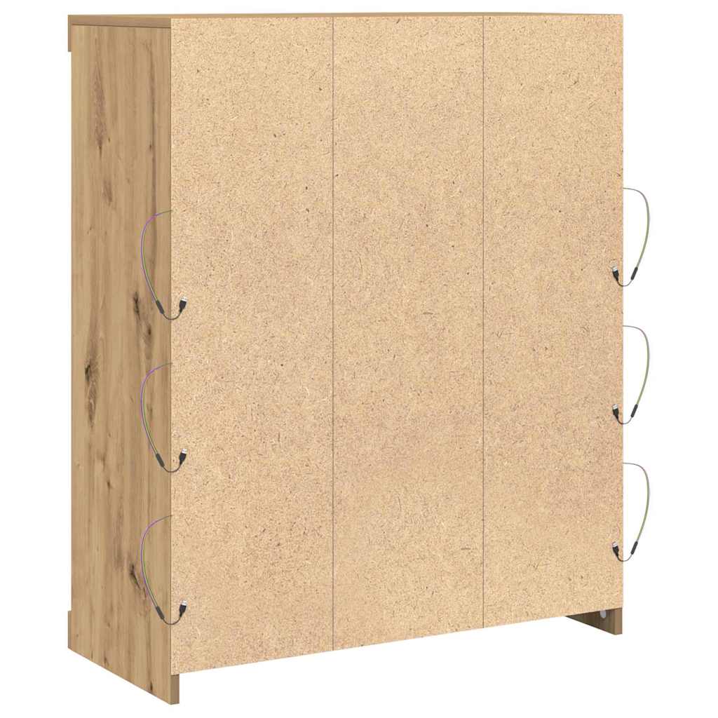 LED Sideboard Artisan Oak 81 x 37 x 100 cm Engineered Wood