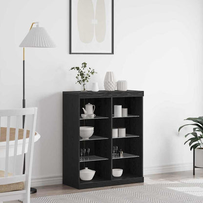 LED Sideboard Black Oak 81 x 37 x 100 cm Engineered Wood