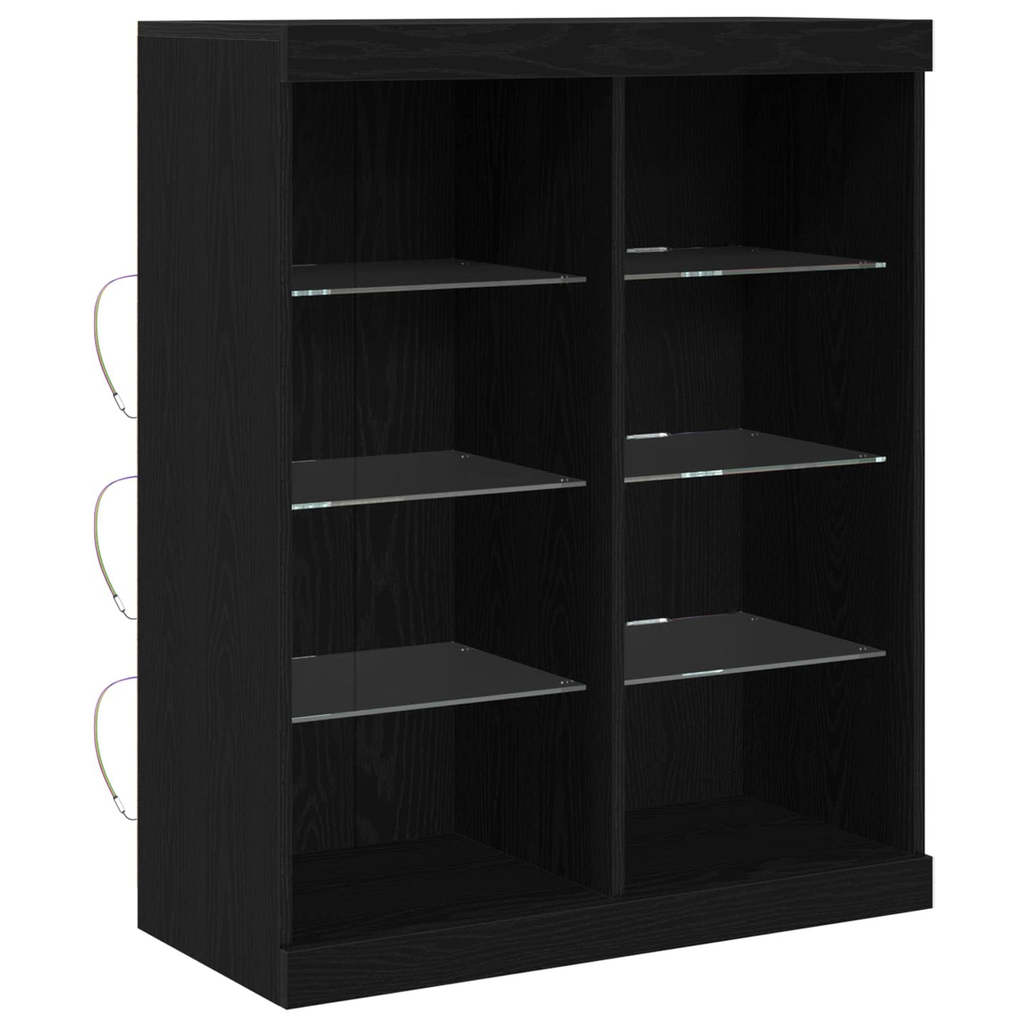 LED Sideboard Black Oak 81 x 37 x 100 cm Engineered Wood