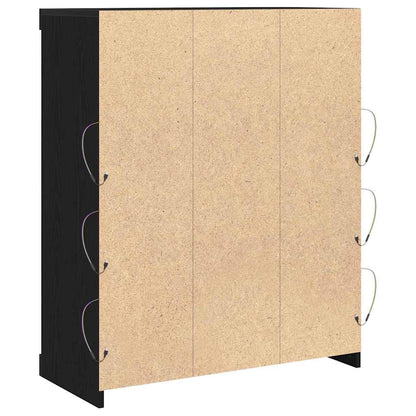 LED Sideboard Black Oak 81 x 37 x 100 cm Engineered Wood