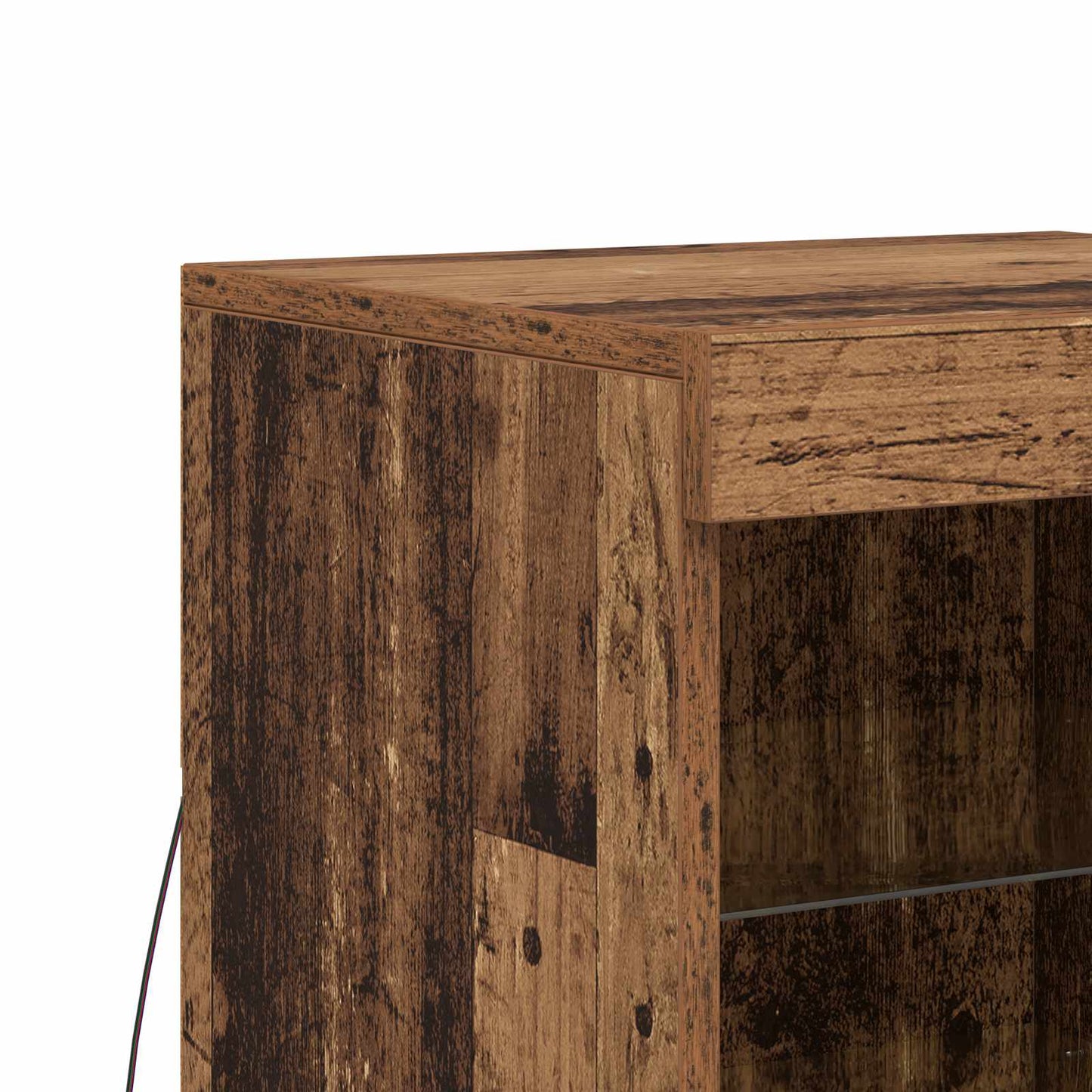 LED Sideboard Old Wood 41 x 37 x 67 cm Engineered Wood
