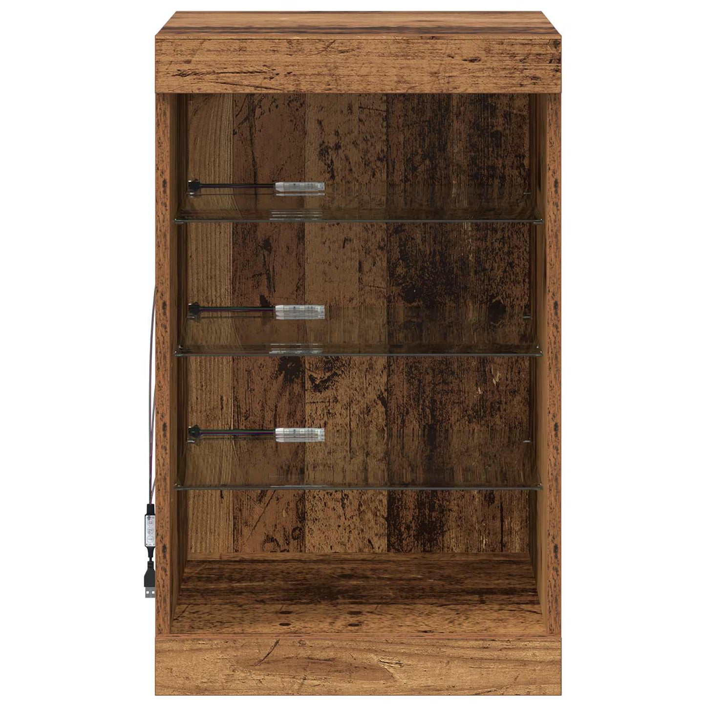 LED Sideboard Old Wood 41 x 37 x 67 cm Engineered Wood