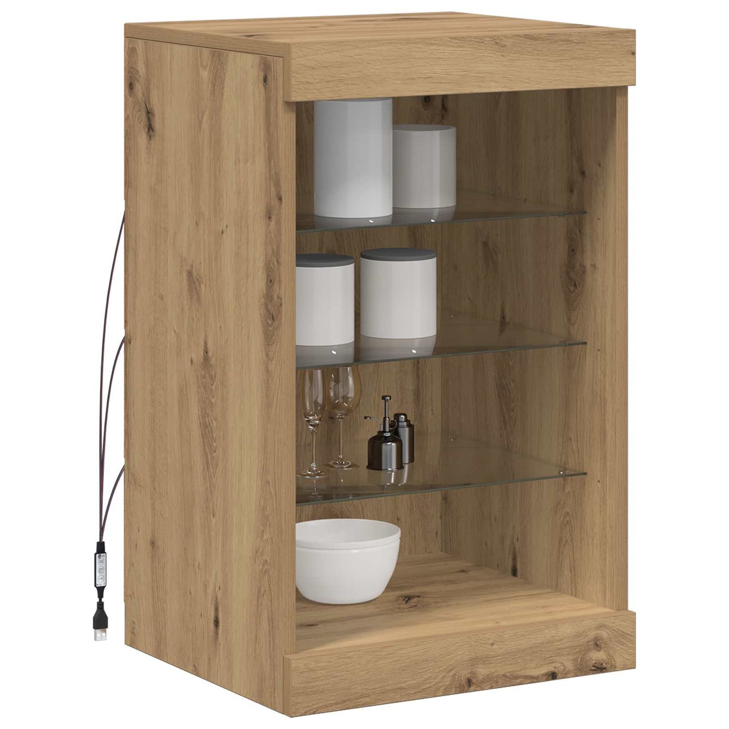 LED Sideboard Artisan Oak 41 x 37 x 67 cm Engineered Wood