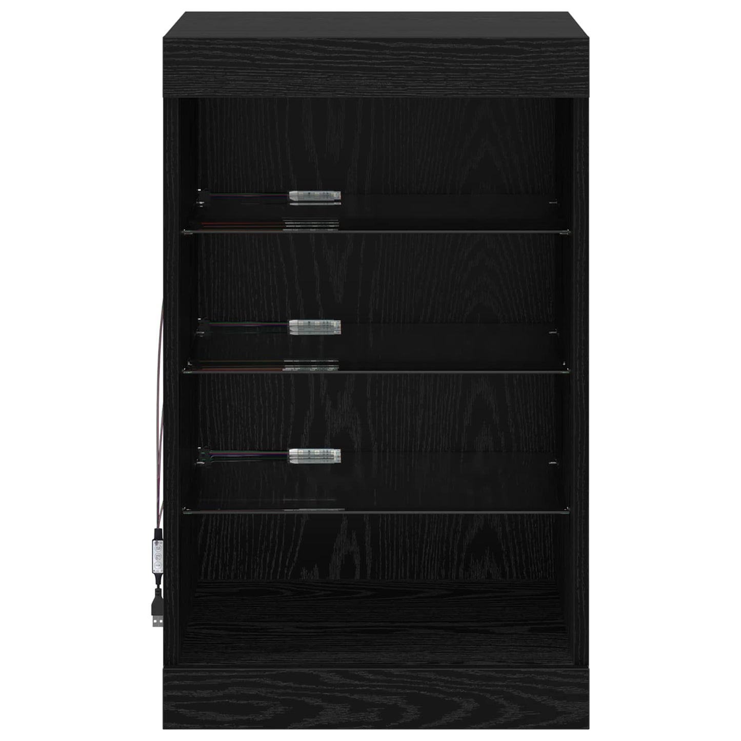 LED Sideboard Black Oak 41 x 37 x 67 cm Engineered Wood