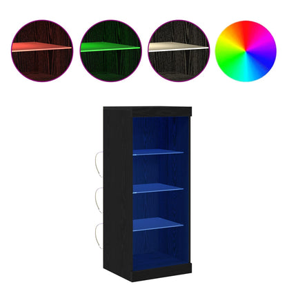 LED Sideboard Black Oak 41 x 37 x 100 cm Engineered Wood