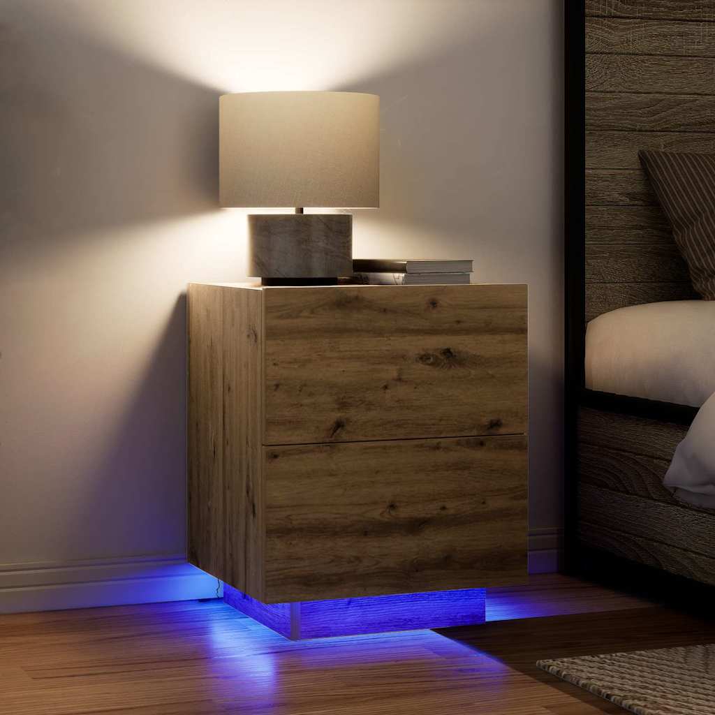 Bedside Cabinet with Drawer 2 pcs Artisan Oak 45 x 40 x 55 cm