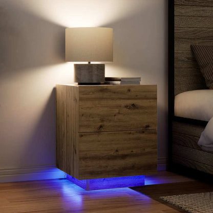 Bedside Cabinet with Drawer 2 pcs Artisan Oak 45 x 40 x 55 cm