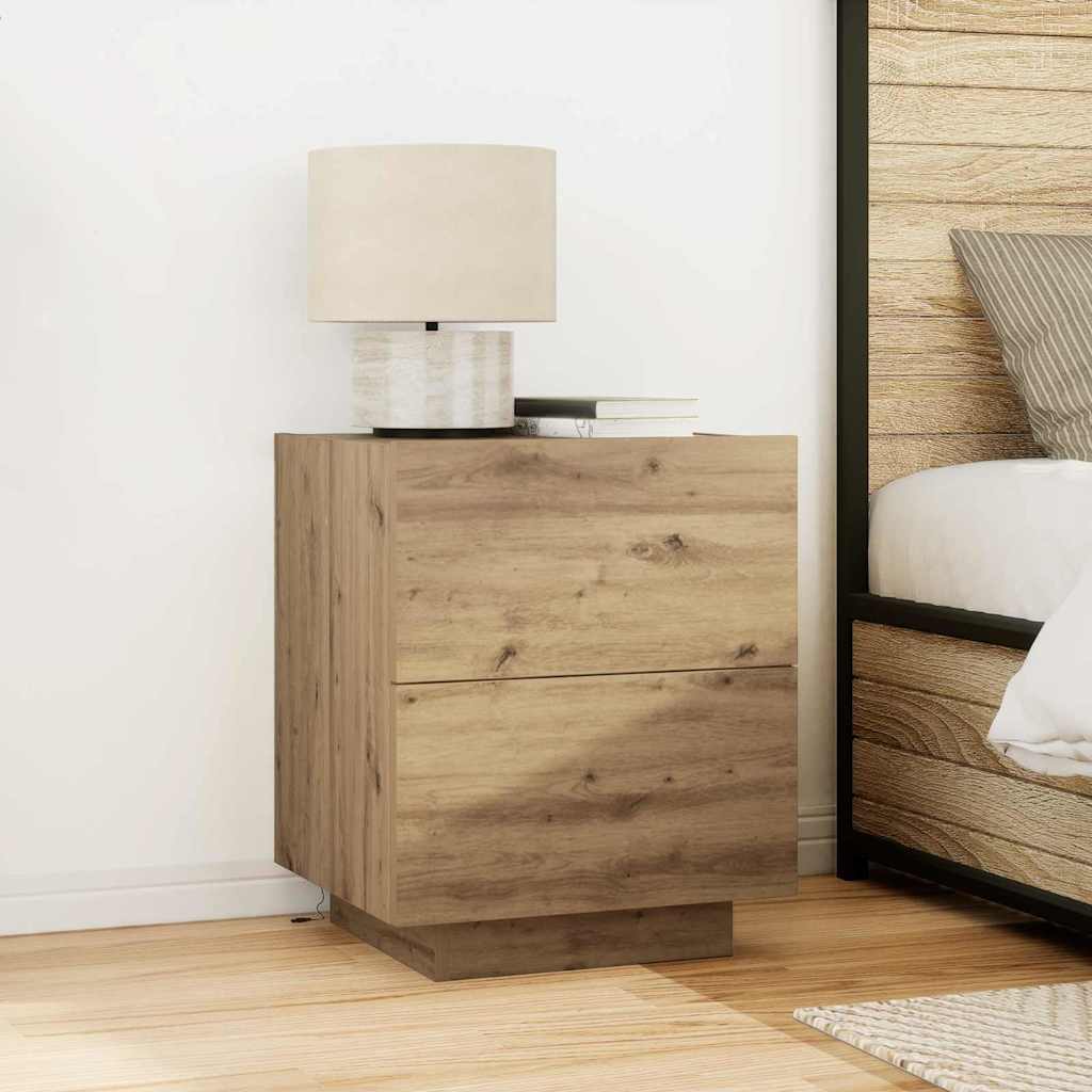 Bedside Cabinet with Drawer 2 pcs Artisan Oak 45 x 40 x 55 cm