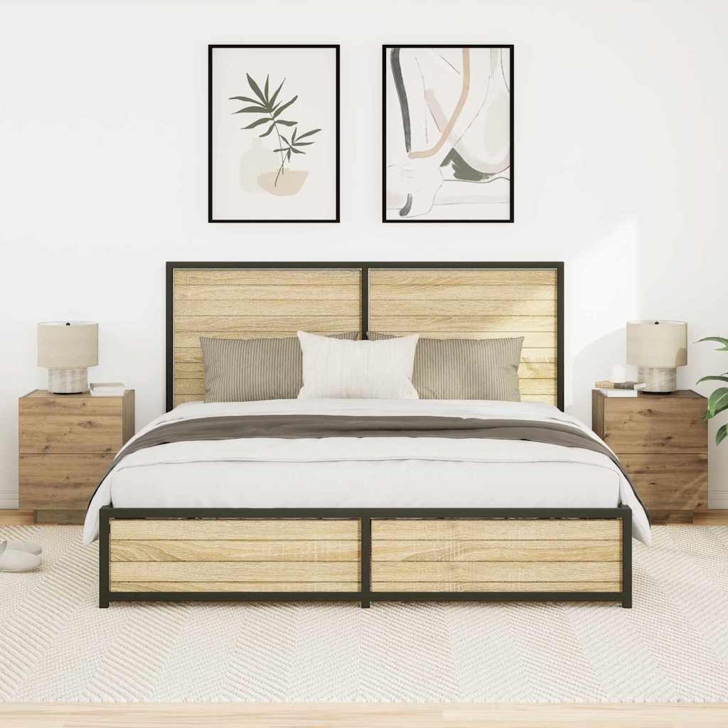 Bedside Cabinet with Drawer 2 pcs Artisan Oak 45 x 40 x 55 cm