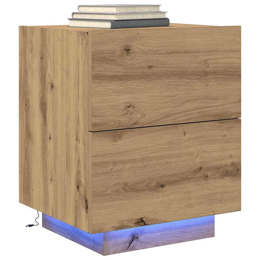 Bedside Cabinet with Drawer 2 pcs Artisan Oak 45 x 40 x 55 cm