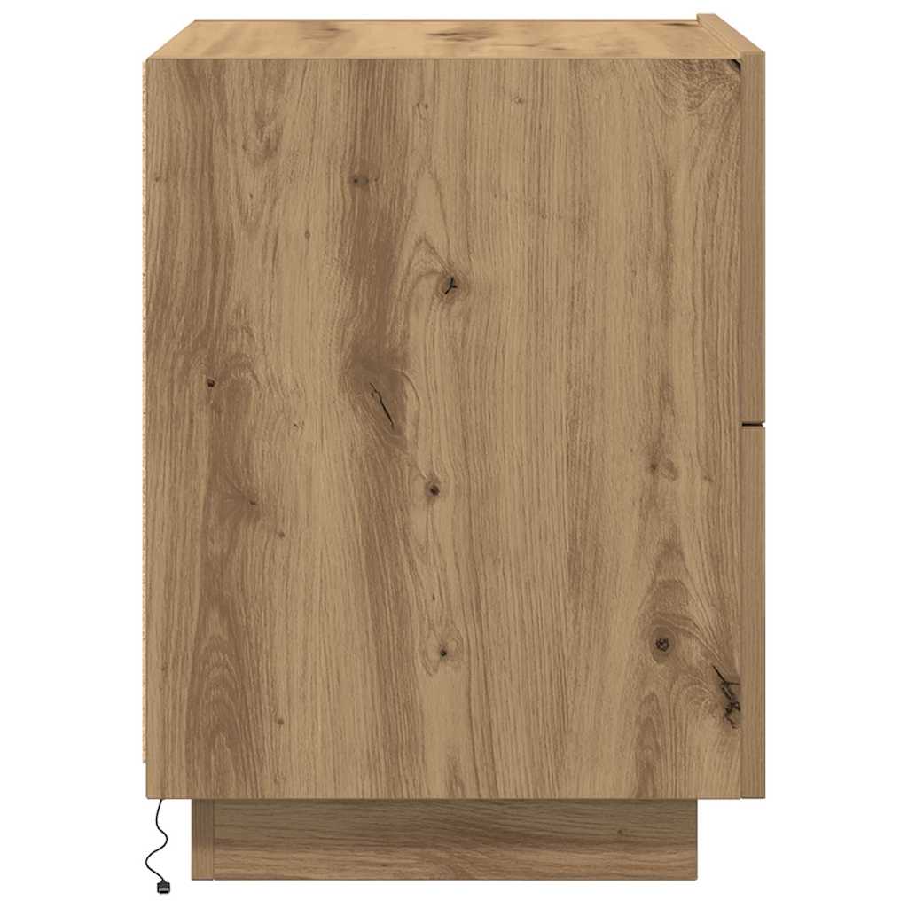 Bedside Cabinet with Drawer 2 pcs Artisan Oak 45 x 40 x 55 cm