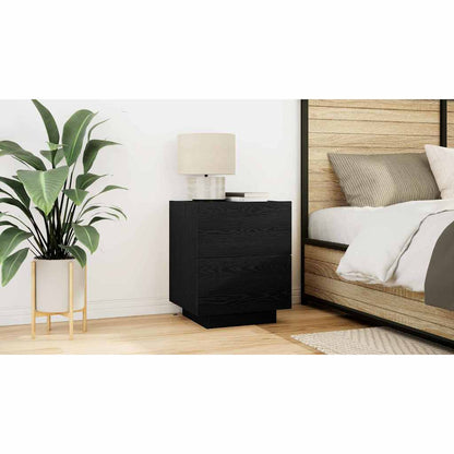 Bedside Cabinet Black Oak 45 x 40 x 55 cm Engineered Wood