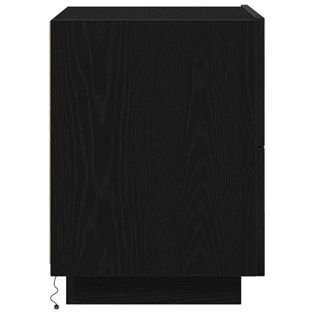 Bedside Cabinet 2 pcs Black Oak 45 x 40 x 55 cm Engineered Wood