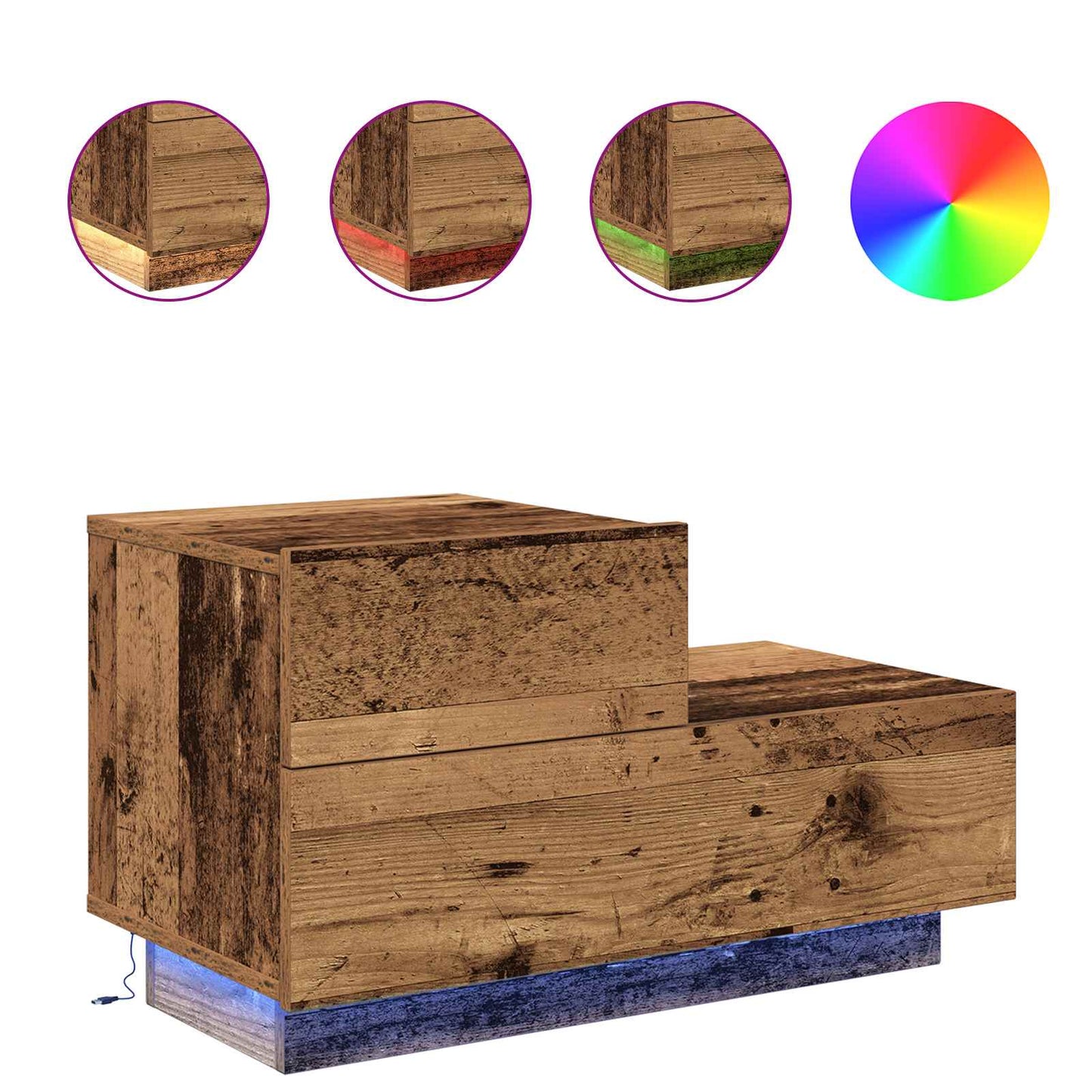 Bedside Cabinet Old Wood 70 x 36 x 40.5 cm Engineered Wood