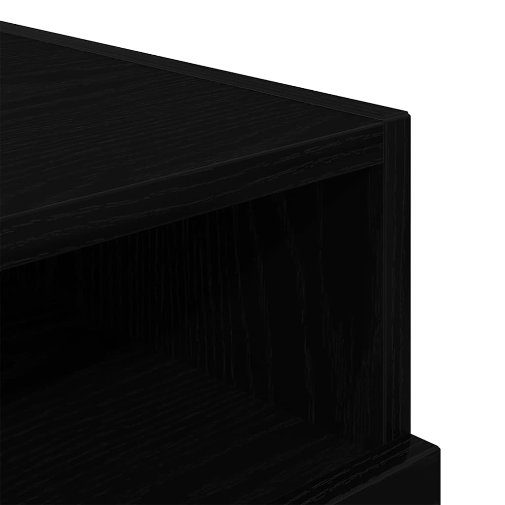 Bedside Cabinet Black Oak 40 x 39 x 37 cm Engineered Wood
