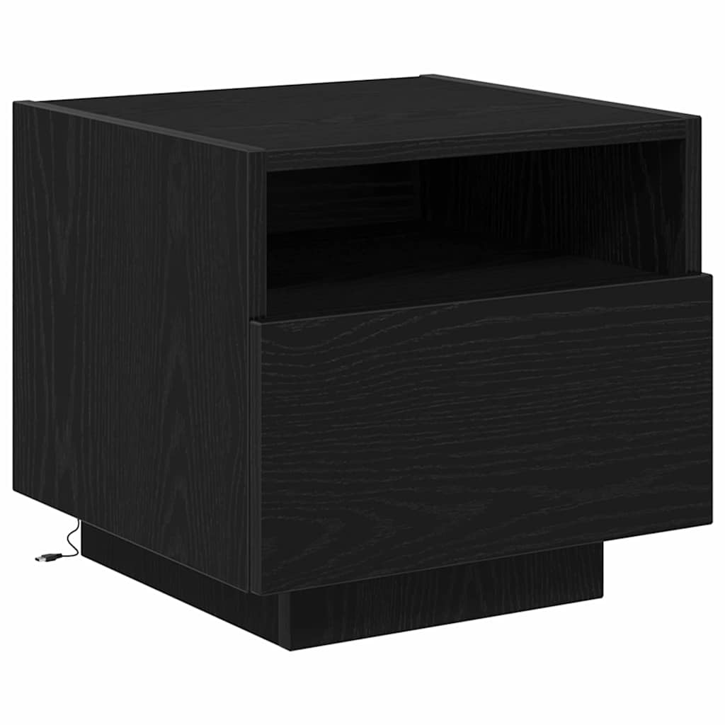 Bedside Cabinet Black Oak 40 x 39 x 37 cm Engineered Wood
