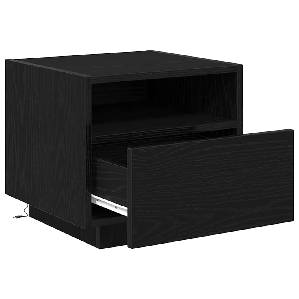 Bedside Cabinet Black Oak 40 x 39 x 37 cm Engineered Wood