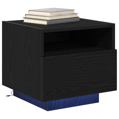 Bedside Cabinet Black Oak 40 x 39 x 37 cm Engineered Wood