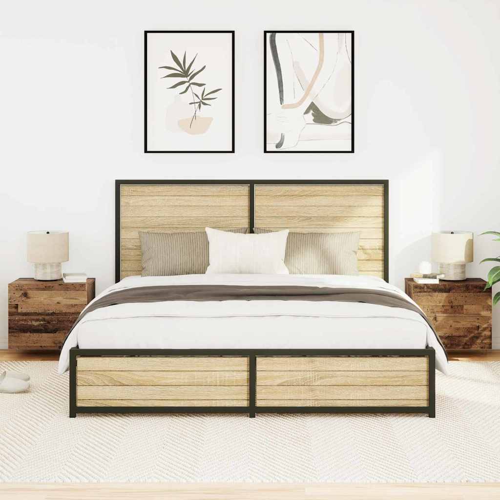 Bedside Cabinet 2 pcs Old Wood 50 x 39 x 41 cm Engineered Wood