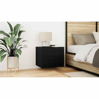 Bedside Cabinet Black Oak 50 x 39 x 41 cm Engineered Wood