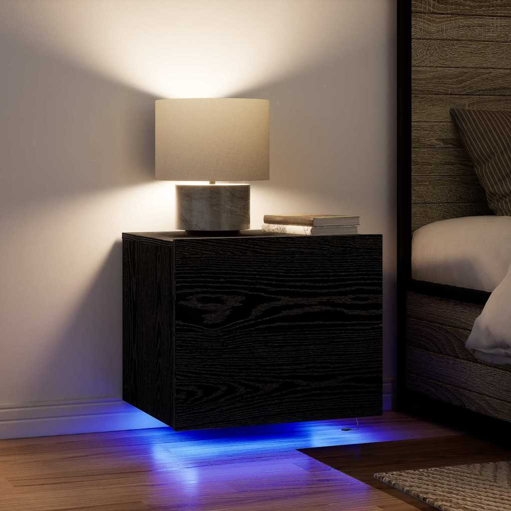 Bedside Cabinet 2 pcs Black Oak 50 x 39 x 41 cm Engineered Wood