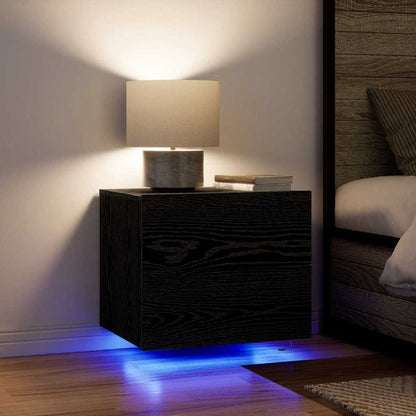 Bedside Cabinet 2 pcs Black Oak 50 x 39 x 41 cm Engineered Wood