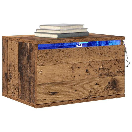 Wall-mounted Bedside Cabinet Old Wood 50 x 36 x 30 cm