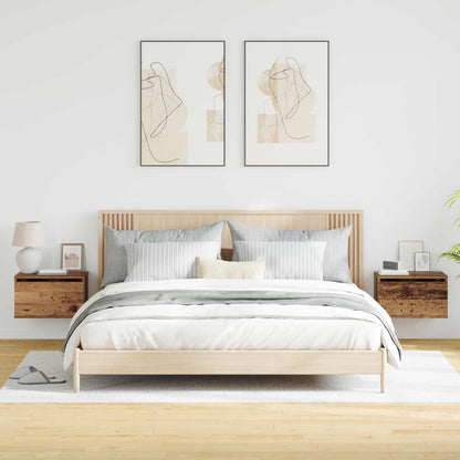 Wall-mounted Bedside Cabinet 2 pcs Old Wood Engineered Wood