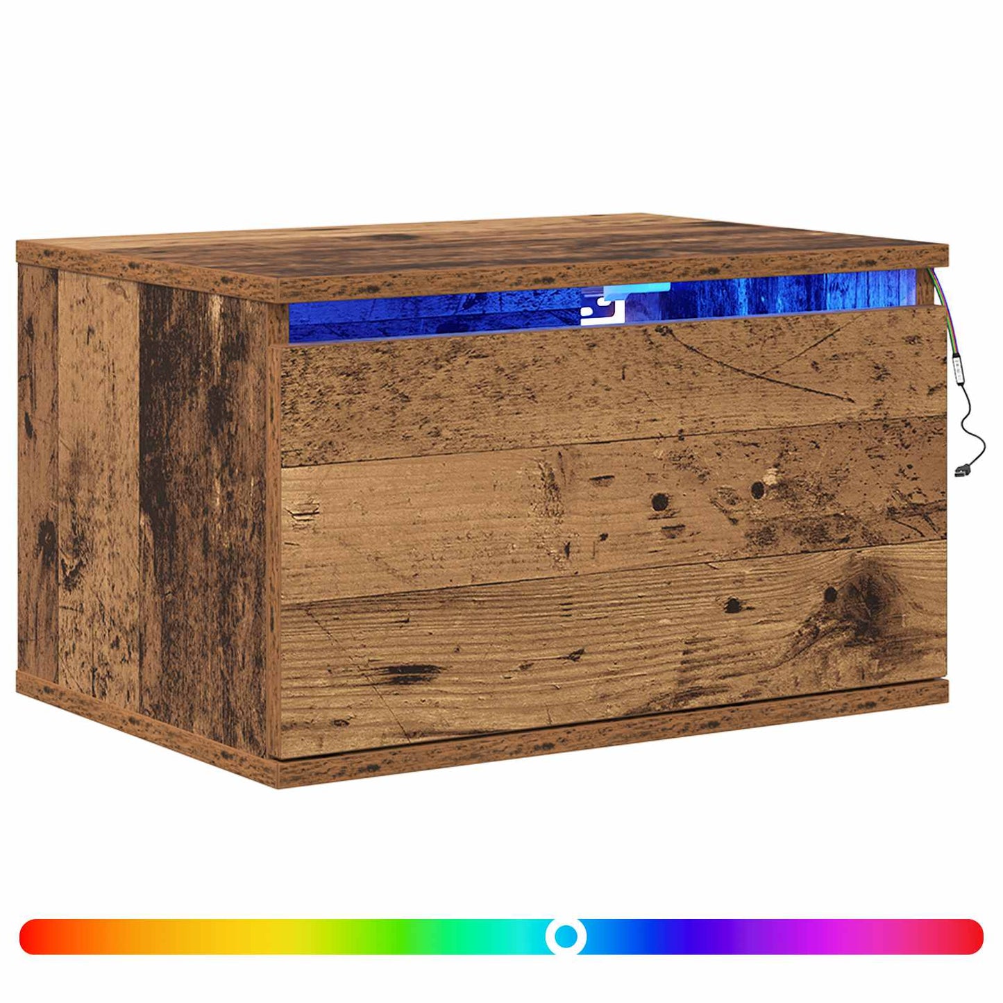 Wall-mounted Bedside Cabinet 2 pcs Old Wood Engineered Wood