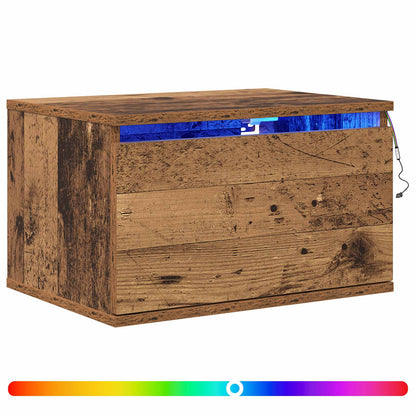 Wall-mounted Bedside Cabinet 2 pcs Old Wood Engineered Wood